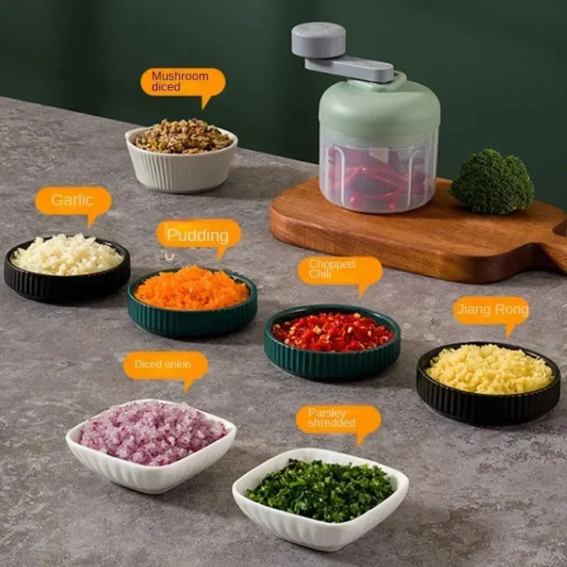 Compact Hand-Crank Food Chopper